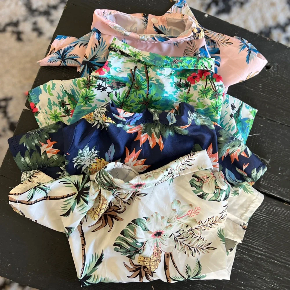 Tropical Print Dog Shirts Set - 4 PC. Lot S/M - Picture 10 of 14